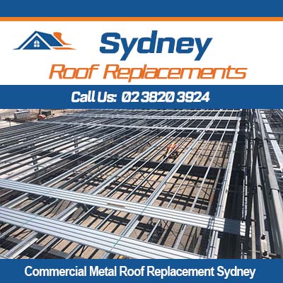 Commercial metal roof framework construction in Sydney structural steel beams and supports